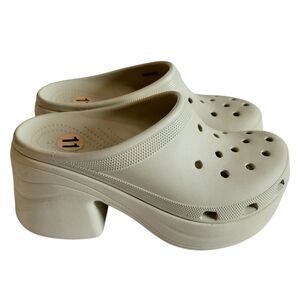 Crocs Siren Platform Clogs Color Bone Size 11 (Men 9)